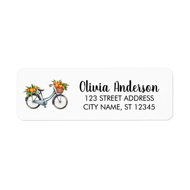 Bicycle With fruit orange Return Address Label (Front)
