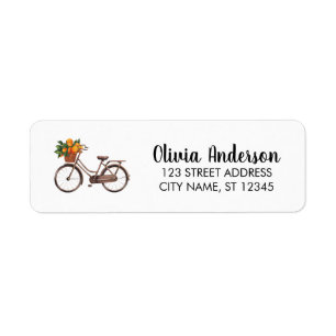 Bicycle With fruit orange Return Address Label