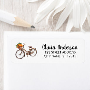 Bicycle With fruit orange Return Address Label    