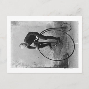 Bicycle with Large Front Wheel Photograph Postcard