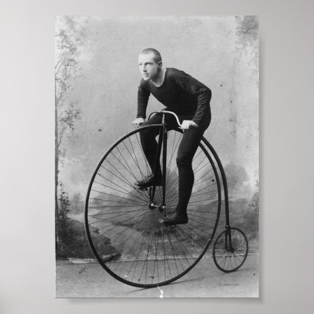 Bicycle with Large Front Wheel Poster (Front)