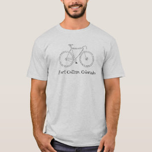 Bicycle word-art shirt for Fort Collins - Colorado