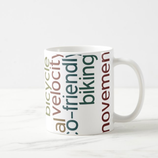 bicycle word cloud coffee mug (Right)