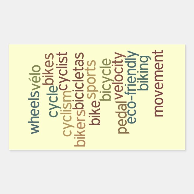 bicycle word cloud sticker (Front)