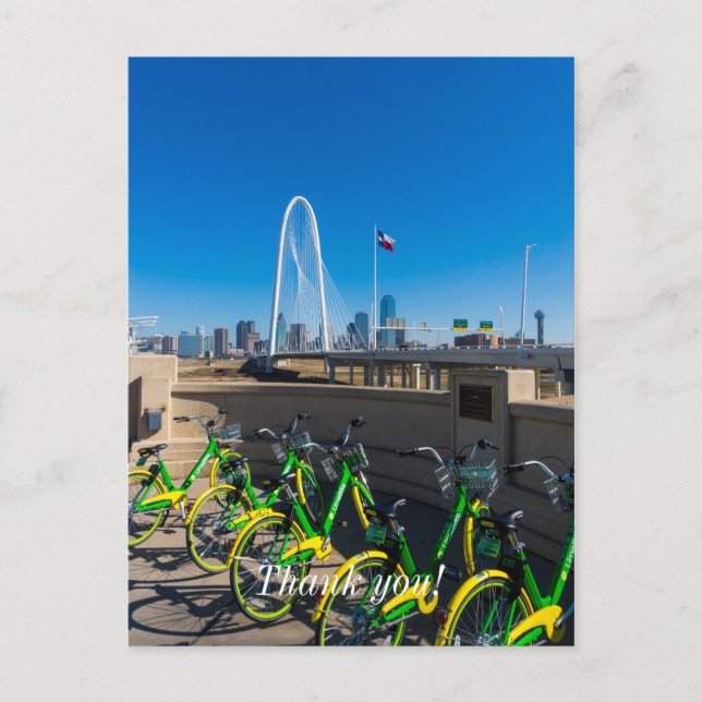 Bicycles And Dallas Postcard (Front)