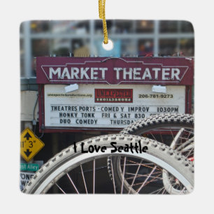 Bicycles at the Theatre Ceramic Ornament