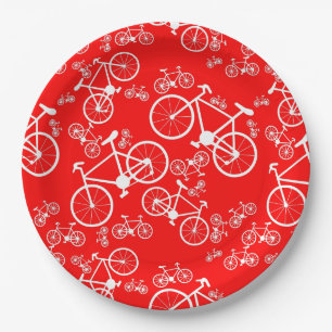 Bicycles Big and Small Paper Plate
