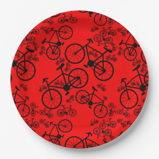 Bicycles Big and Small Paper Plate