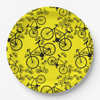 Bicycles Big and Small Paper Plate