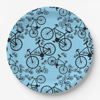 Bicycles Big and Small Paper Plate
