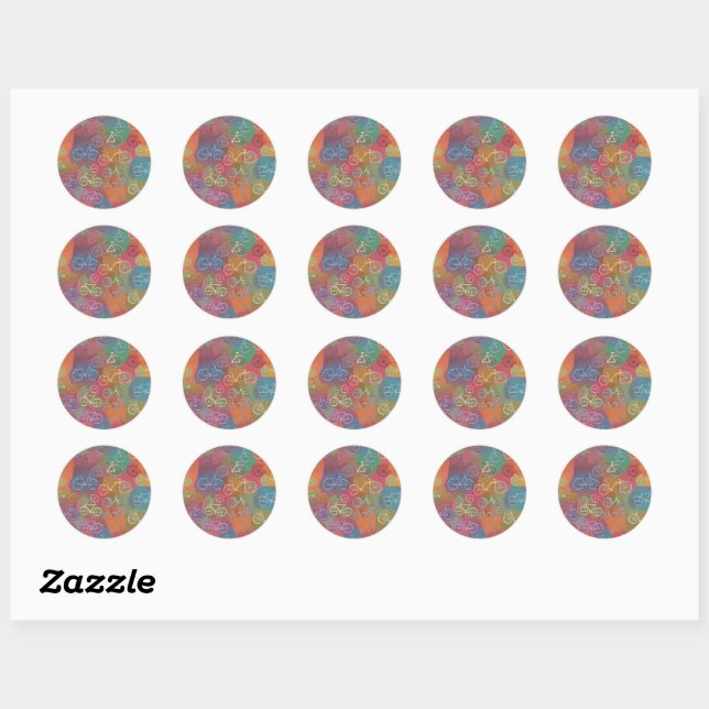 Bicycles Classic Round Sticker (Sheet)