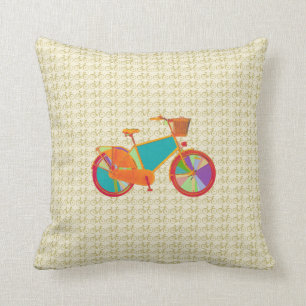 bicycles / colourful bike throw pillow