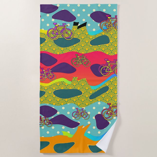 Bicycles Fun Novelty  Beach Towel (Front)