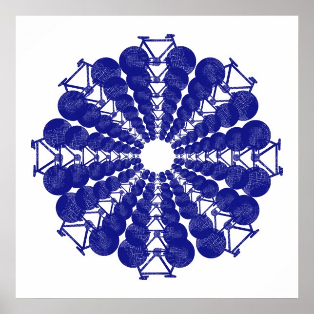 bicycles mandala, circular & graphic poster (Front)
