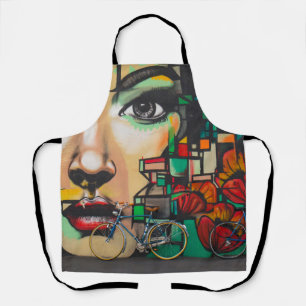 Bicycles on Graffiti wall Apron