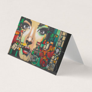 Bicycles on Graffiti wall Business Card