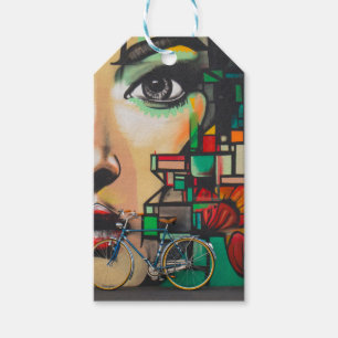 Bicycles on Graffiti wall Gift Tags