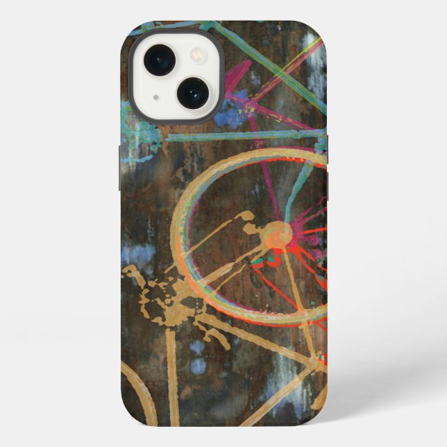 bicycles on texture iPhone case (Back)