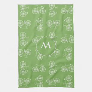 Bicycles seamless pattern kitchen towel