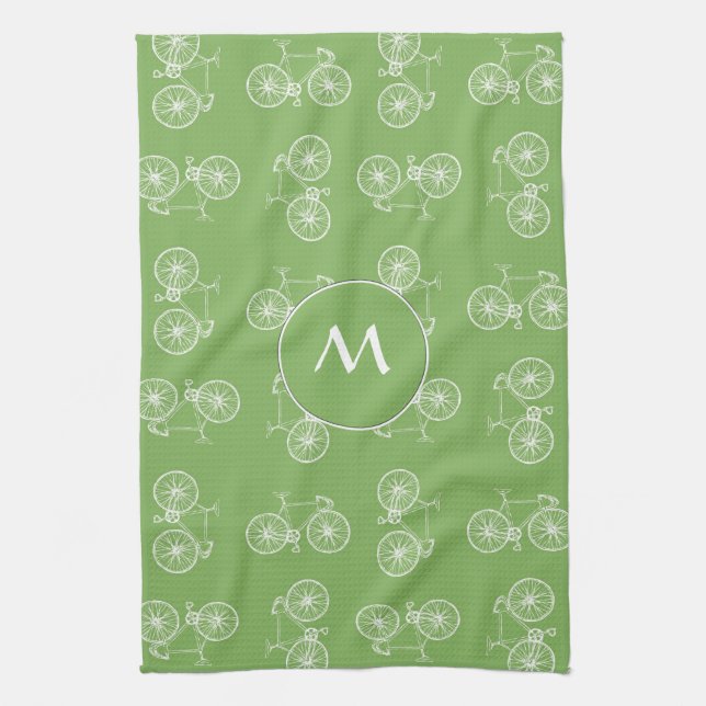 Bicycles seamless pattern kitchen towel (Vertical)