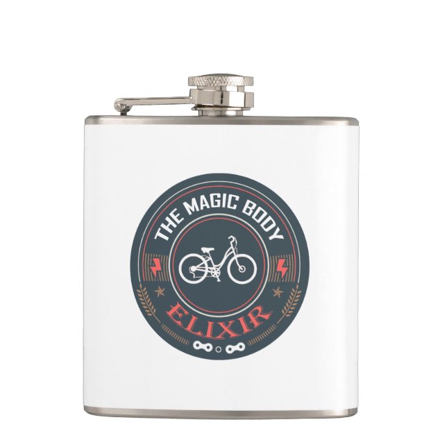 Bicycles, The Magic Body Elixir Hip Flask (Front)