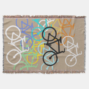 Bicycles.. with your own background colour throw blanket