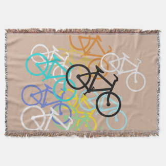 Bicycles.. with your own background colour throw blanket