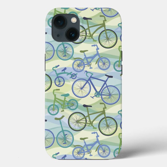 Bicyclette coque iphone bleu vert (Verso)