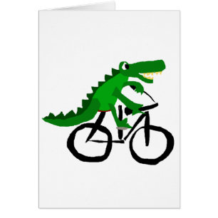 Bicyclette drôle d'équitation d'alligator