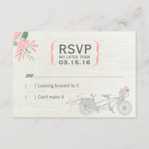 Bicyclette en tandem mignonne Cartes RSVP avec fle