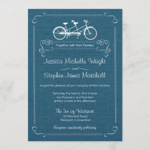 Bicyclette pour deux invitations à un mariage de B