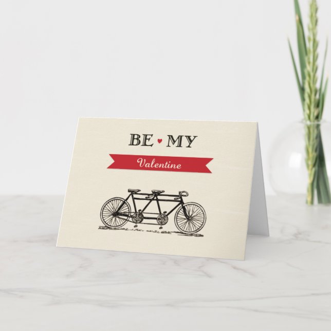 Bicyclette tandem - soyez ma carte de Valentine (Devant)