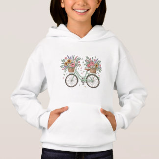 Bicyclette vintage mignonne avec panier fleuri à r