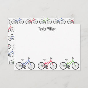 Bicyclettes colorées Cartes de notes personnalisée