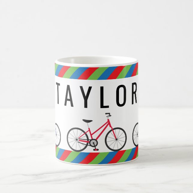 Bicyclettes colorées Mug personnalisé (Centre)