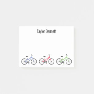 Bicyclettes colorées Note Post-it personnalisée