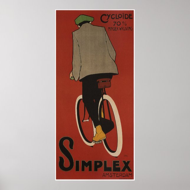 Bicyclettes Simplex Amsterdam poster vintage vélo (Devant)
