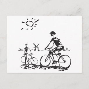 Bicycling Bike Sketch Postcard