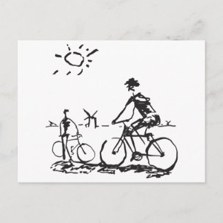 Bicycling Bike Sketch Postcard
