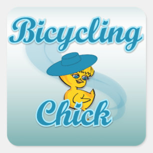 Bicycling Chick #3 Square Sticker