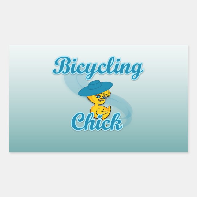 Bicycling Chick #3 Sticker (Front)