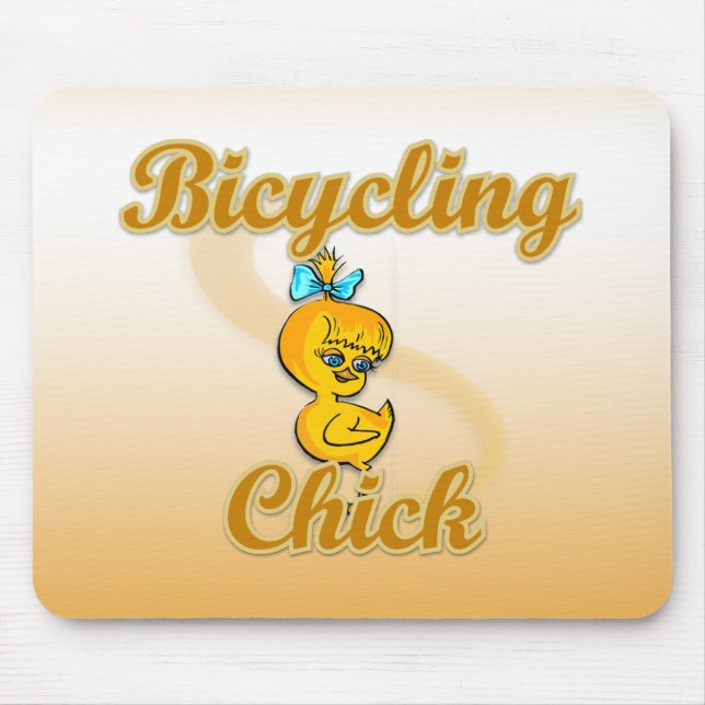 Bicycling Chick Mouse Pad (Front)