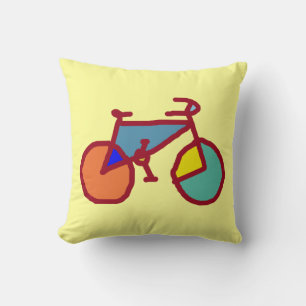 bicycling ~ colourful bike throw pillow
