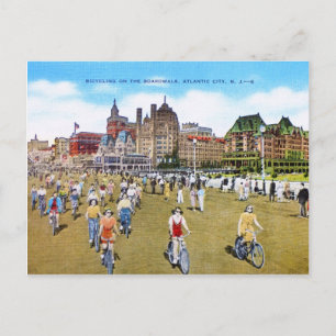 Bicycling on the Boardwalk Postcard