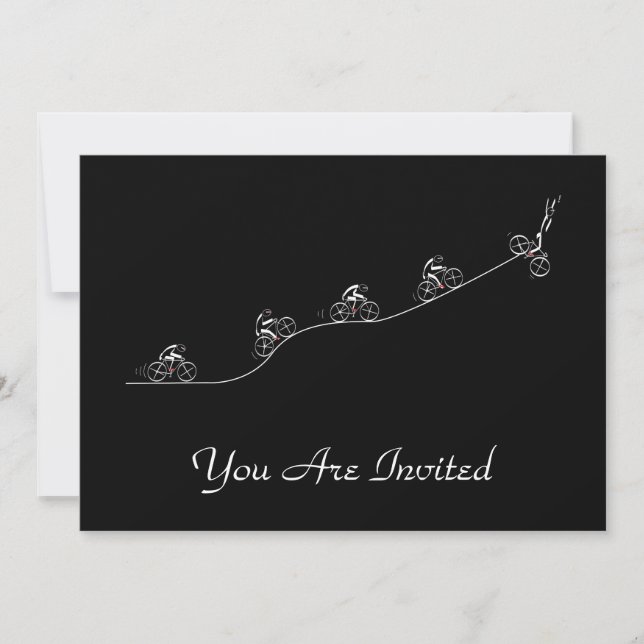 Bicyclist going over the hill invitation (Front)