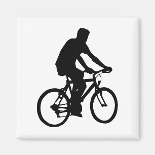 Bicyclist Silhouette Magnet
