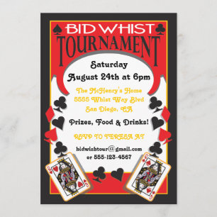 Bid Whist Tournament Party Invitation