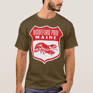 Biddeford Pool Maine Retro Shield Red T-Shirt