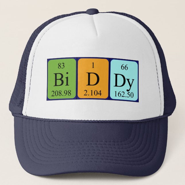 Biddy periodic table name hat (Front)