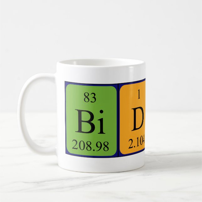 Biddy periodic table name mug (Left)